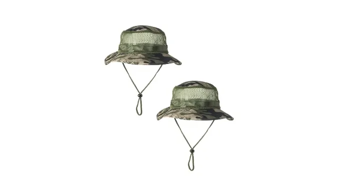2 Pack: Unisex Mesh Camo Wide Full Brim Camouflage Hats