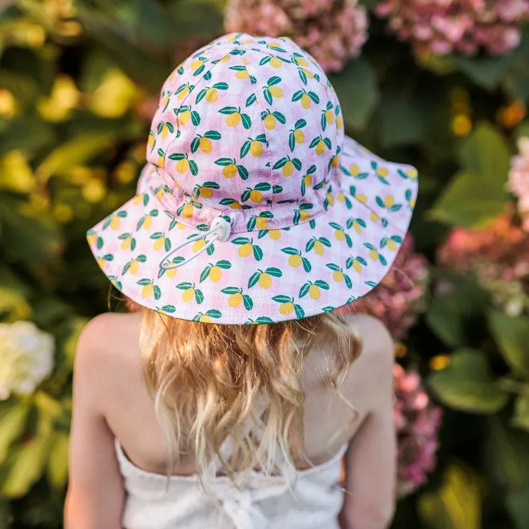 Acorn Kids: Wide Brim Sunhat Ravello Gingham Pink Yellow Green