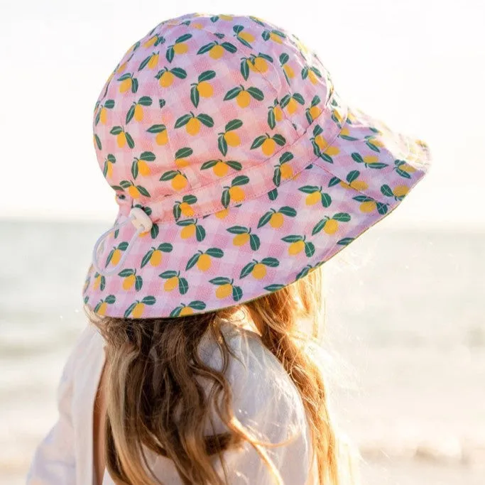 Acorn Kids: Wide Brim Sunhat Ravello Gingham Pink Yellow Green