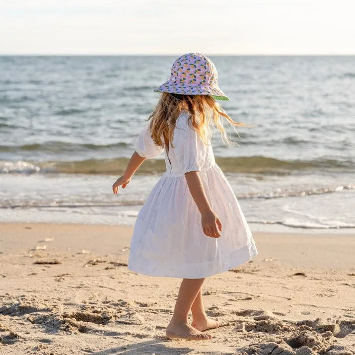 Acorn Kids: Wide Brim Sunhat Ravello Gingham Pink Yellow Green