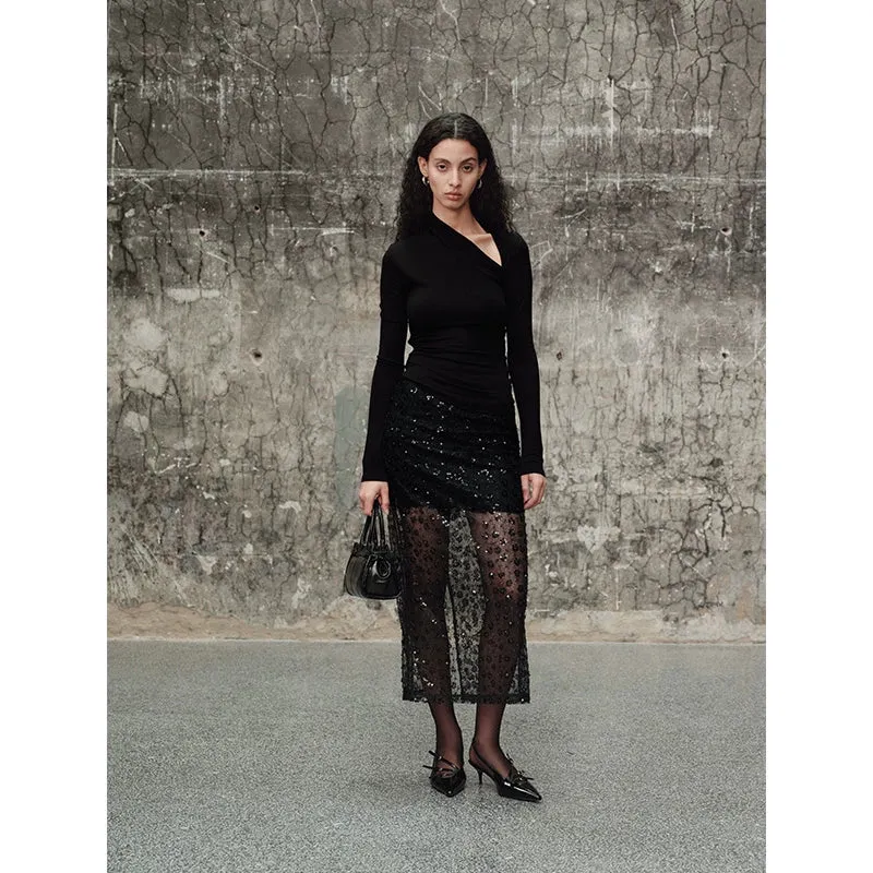 Asymmetric Long-Sleeve Top