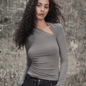 Asymmetric Long-Sleeve Top