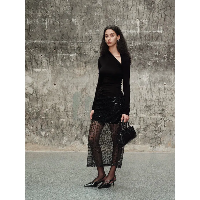 Asymmetric Long-Sleeve Top