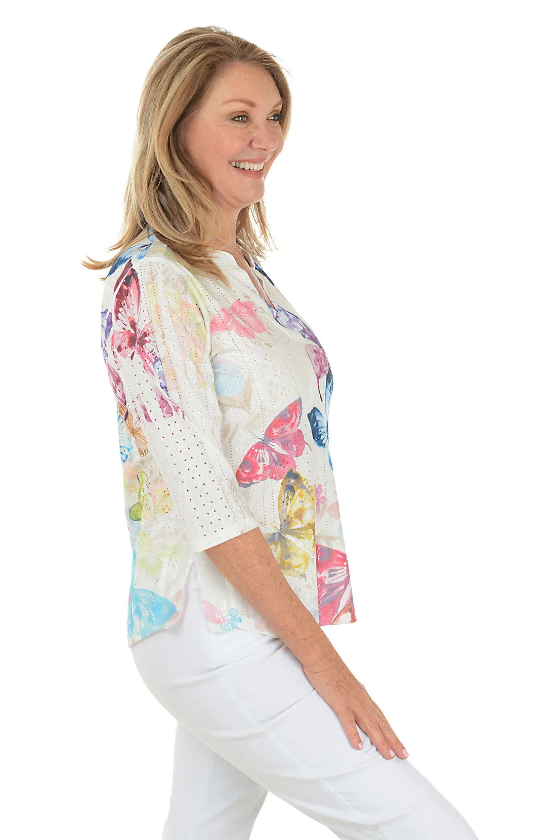Butterfly Dream High-Low Eyelet Top