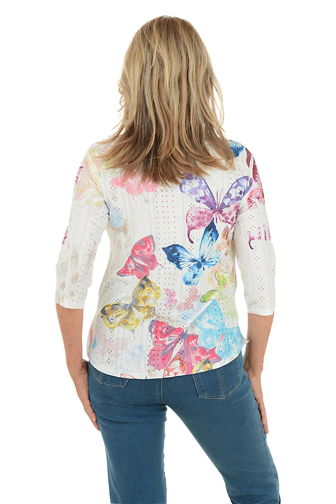Butterfly Dream High-Low Eyelet Top