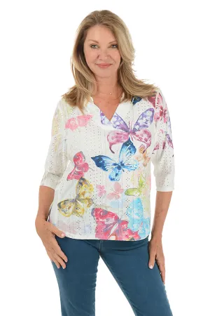 Butterfly Dream High-Low Eyelet Top