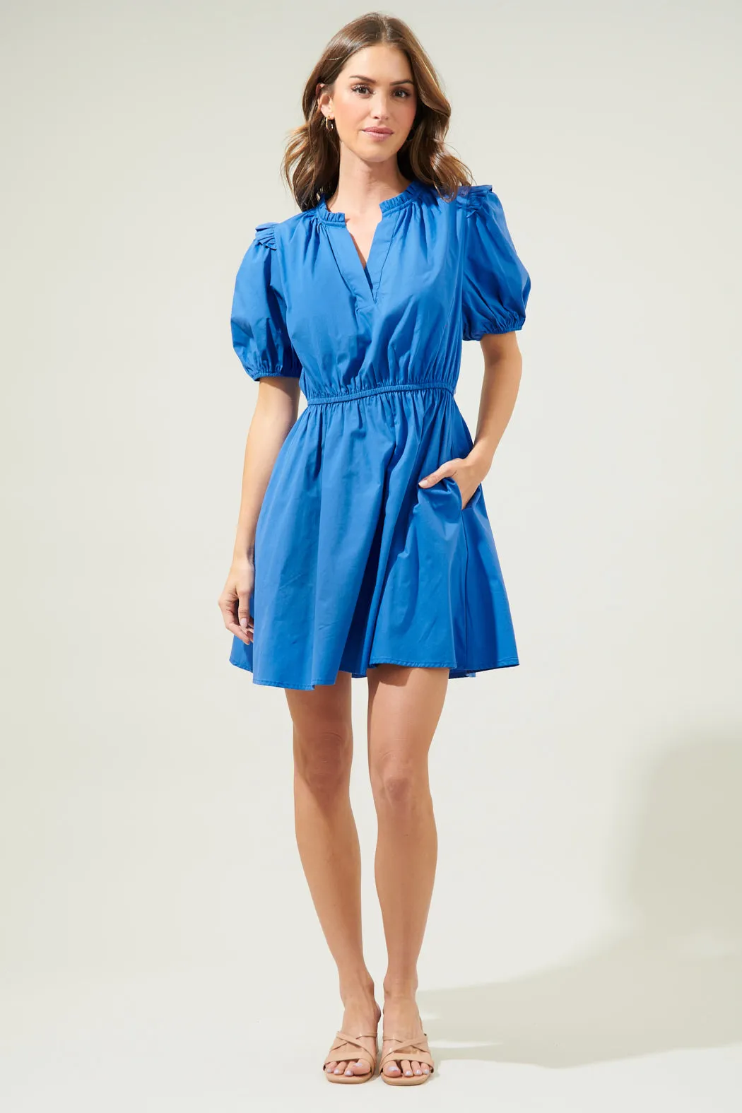Candice Love Poplin Short Sleeve Mini Dress
