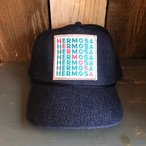 Hermosa Beach OCEAN DRIVE 5 panel Denim Mesh Back Cap - Navy
