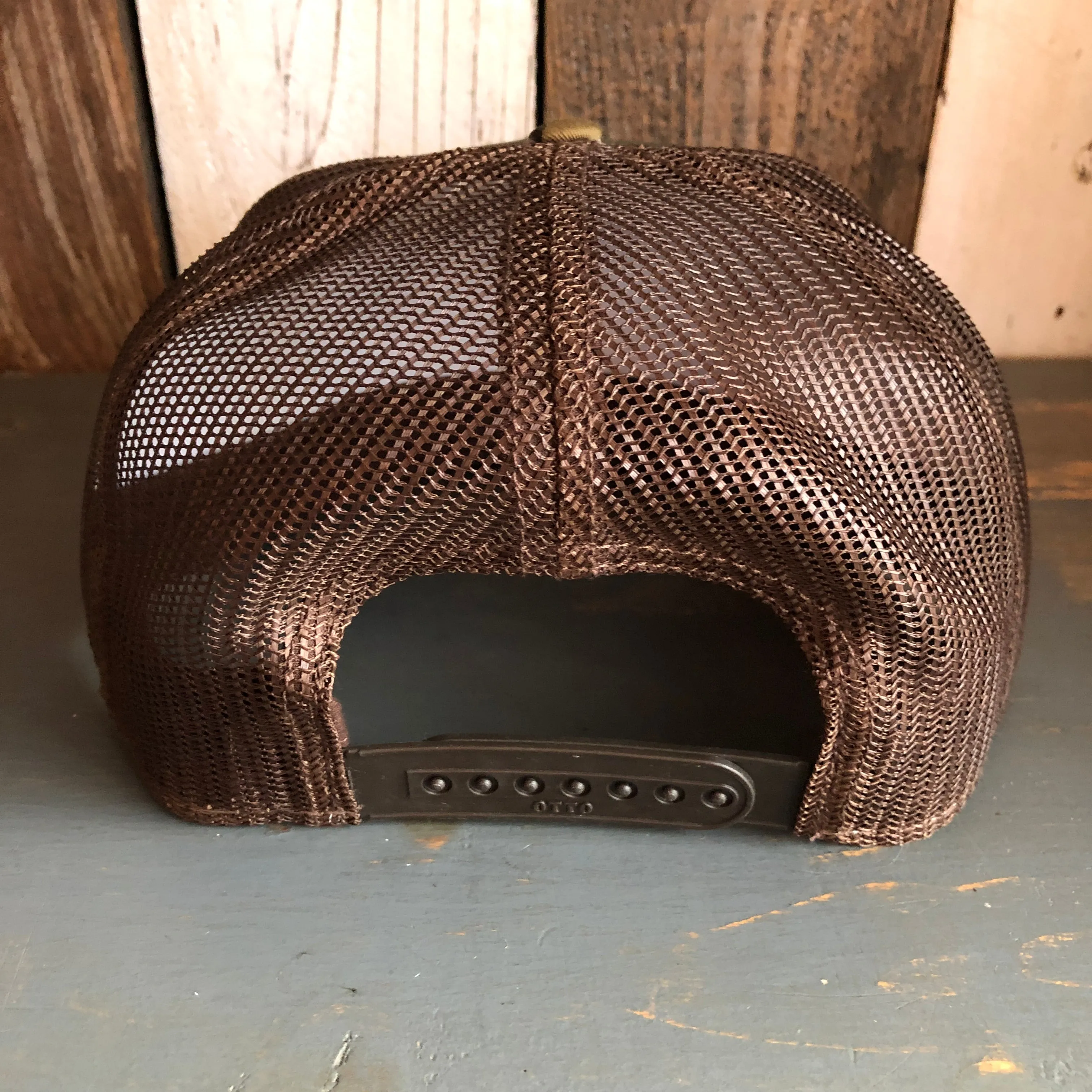 Hermosa Beach THE NEW STYLE Camouflage 6 Panel Mid Profile Mesh Back Snapback Trucker Hat - Dark Green/Brown/Dark Brown
