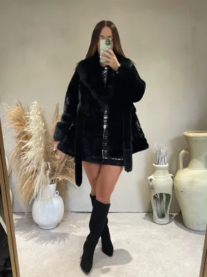KIA BLACK FAUX FUR JACKET - store credit only