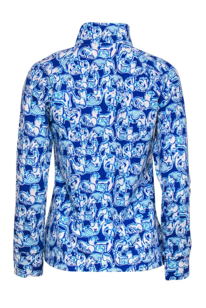 Lilly Pulitzer Get Trunky Elephant Skipper Pullover - Size Large