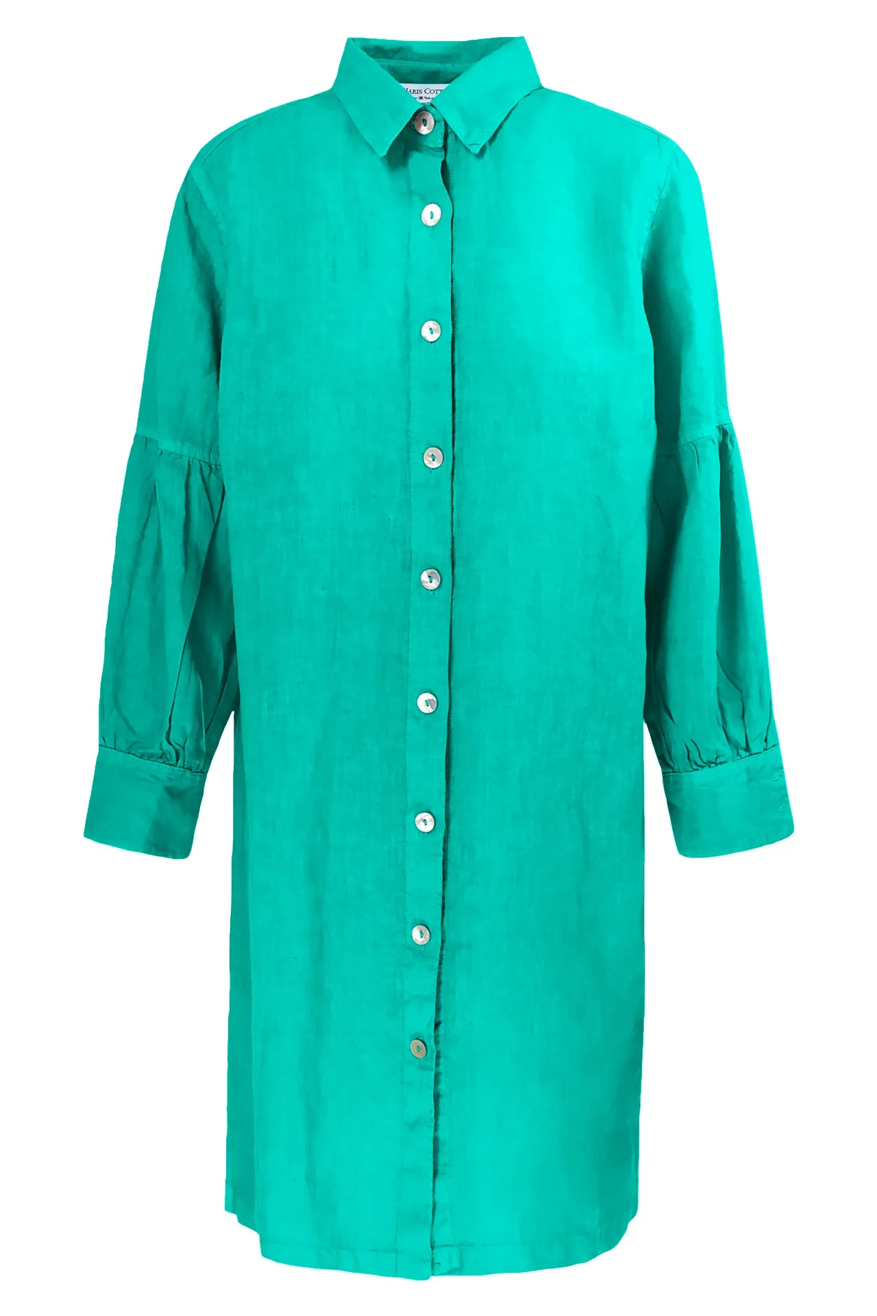 Linen Shirt With Puff Long Sleeve