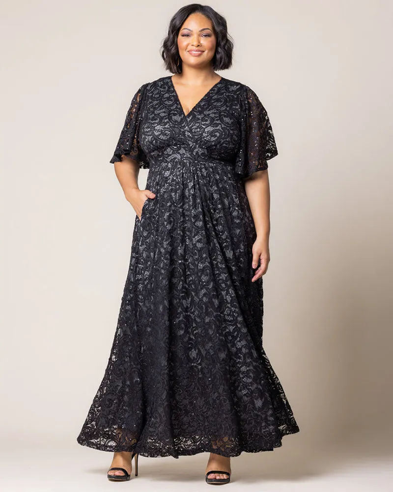 Luminous Sequin Lace Long Gown