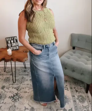 Midi-Maxi Denim Skirt