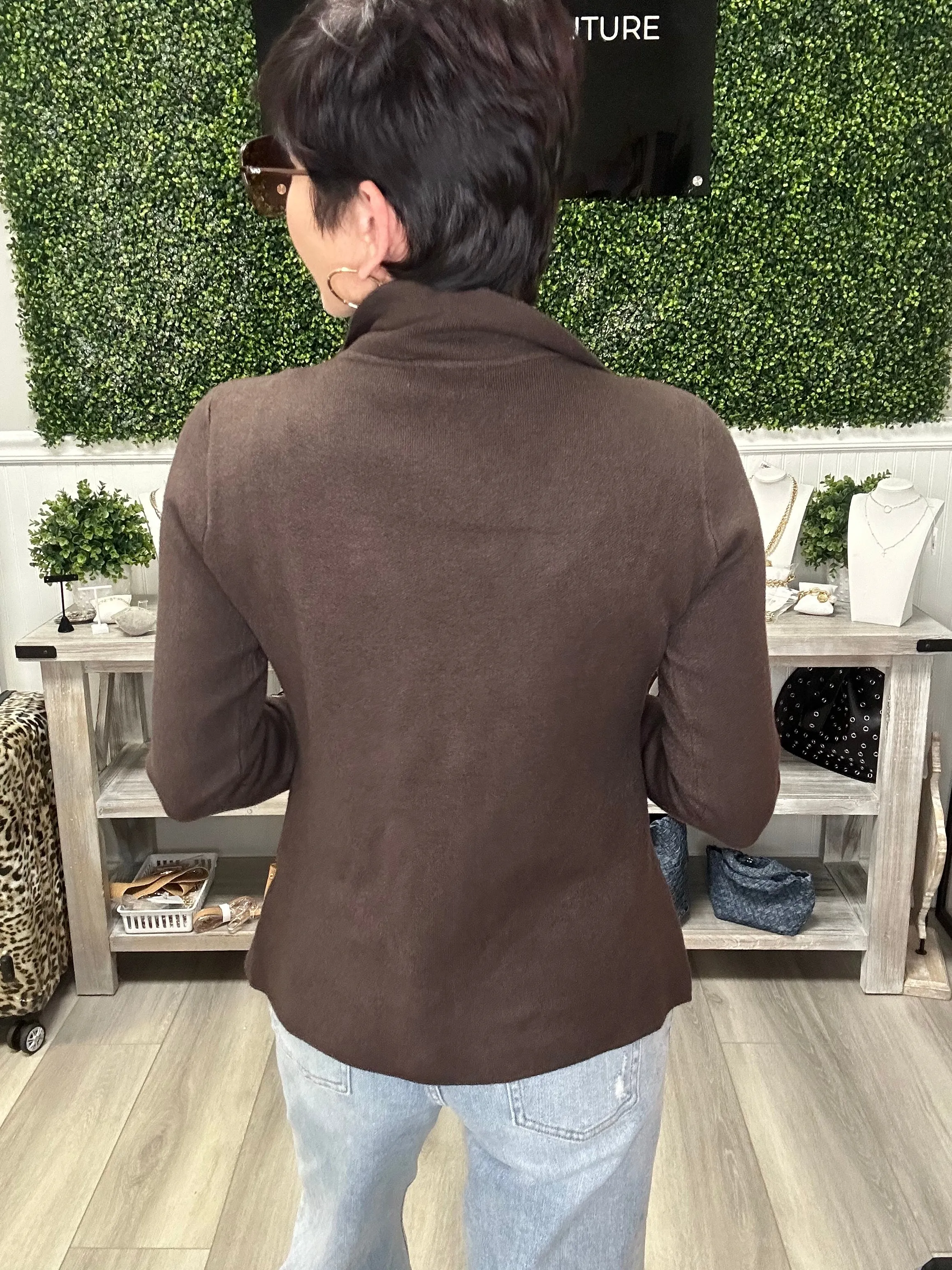 One Size Fitted Knit Blazer