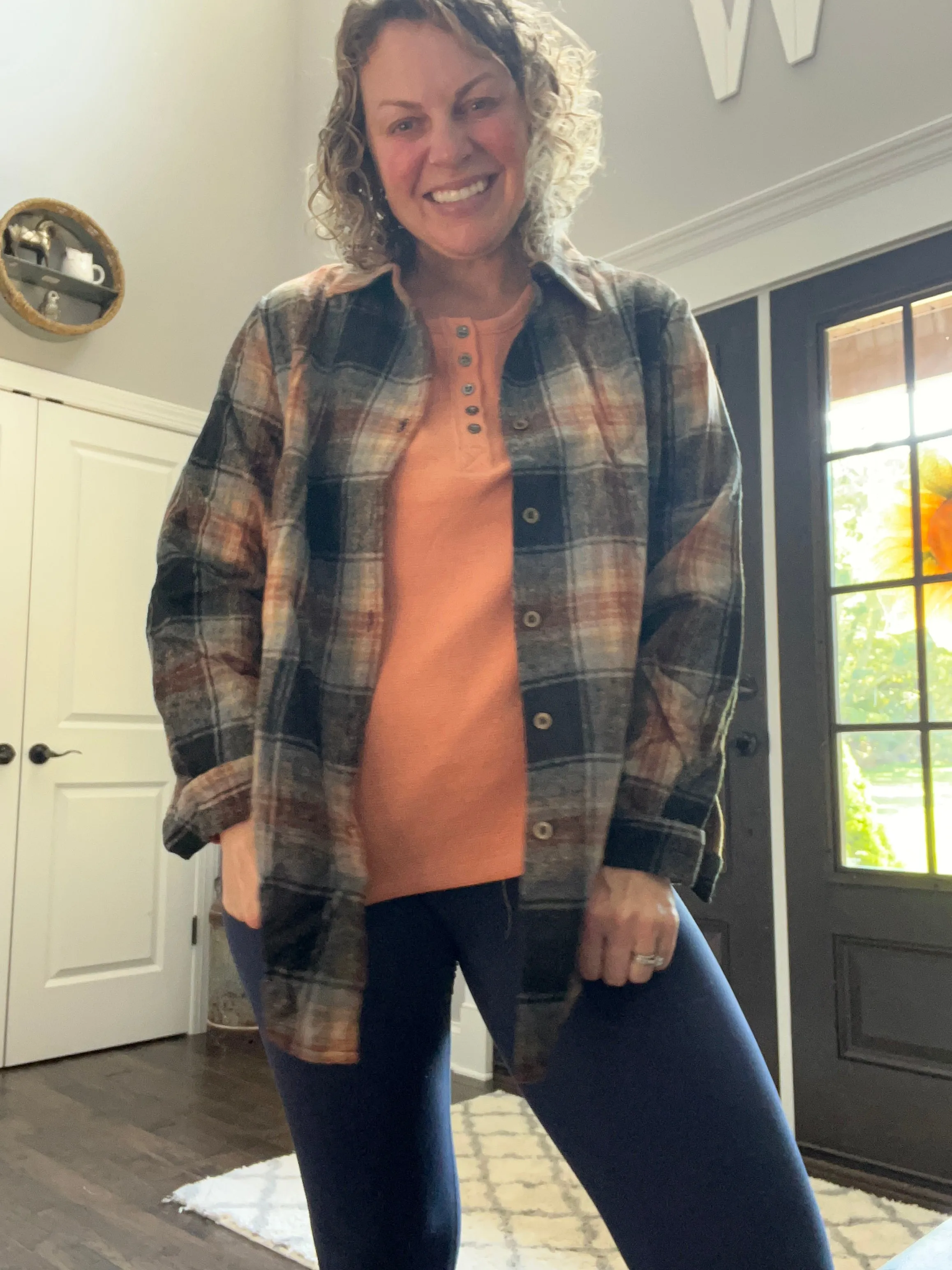 Oversized plaid shirt