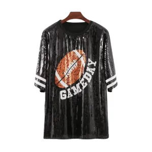 Pre Order:  Sequined O-Neck Rugby Jersey