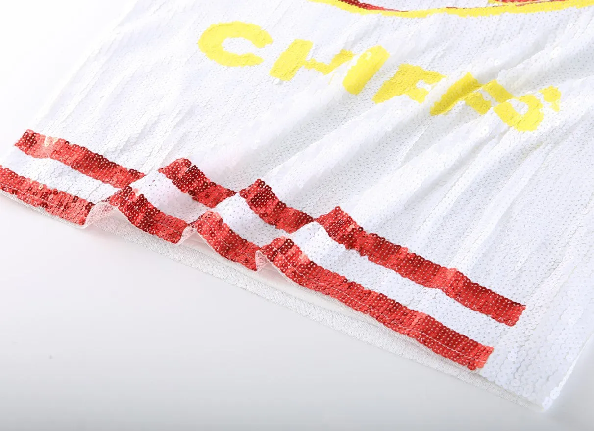 Pre Order:  White Sequined Loose Rugby Jersey