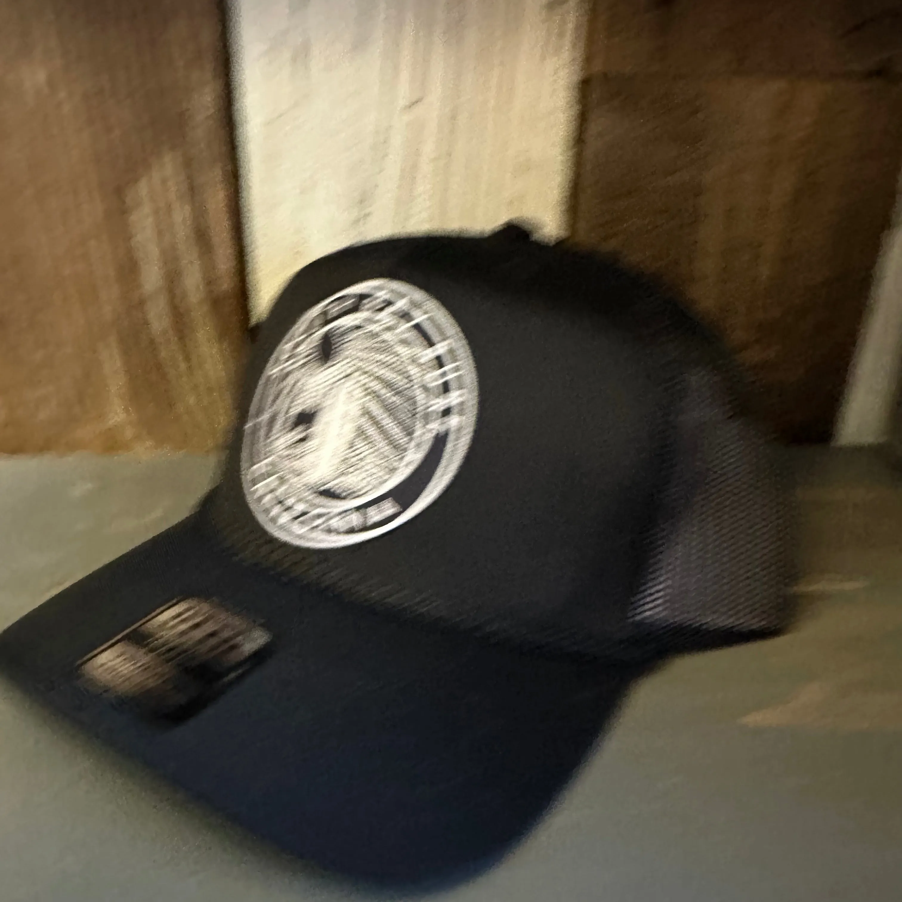 SOUTH BAY SURF (Navy Patch) 5 Panel Mid Profile Mesh Back Trucker Hat - Black