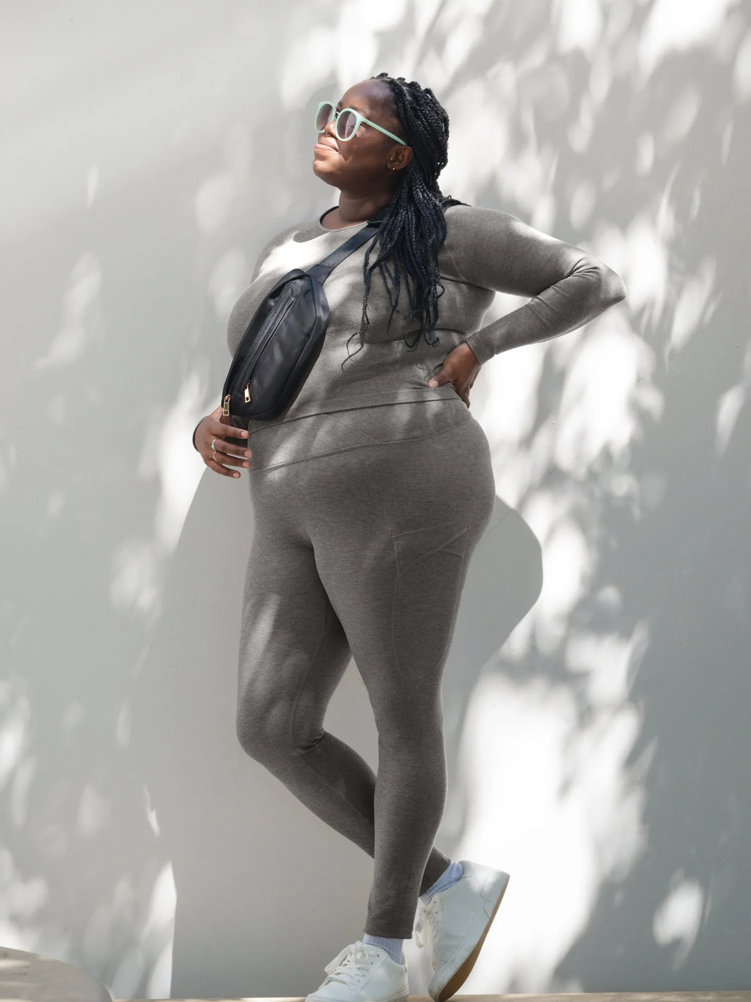 Sublime® Bamboo Maternity & Postpartum Crossover Legging | Charcoal