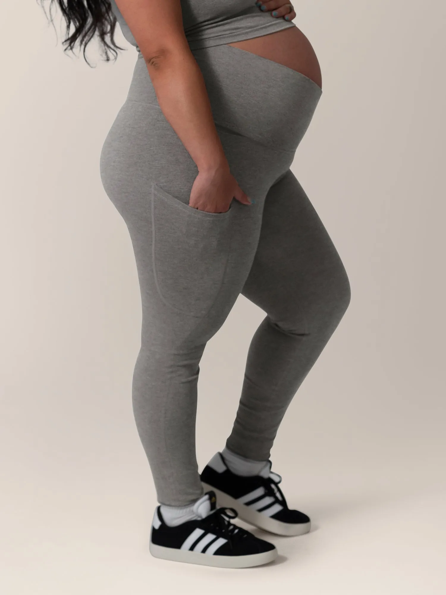 Sublime® Bamboo Maternity & Postpartum Crossover Legging | Charcoal