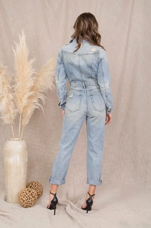 Sweetheart Denim Jumpsuit