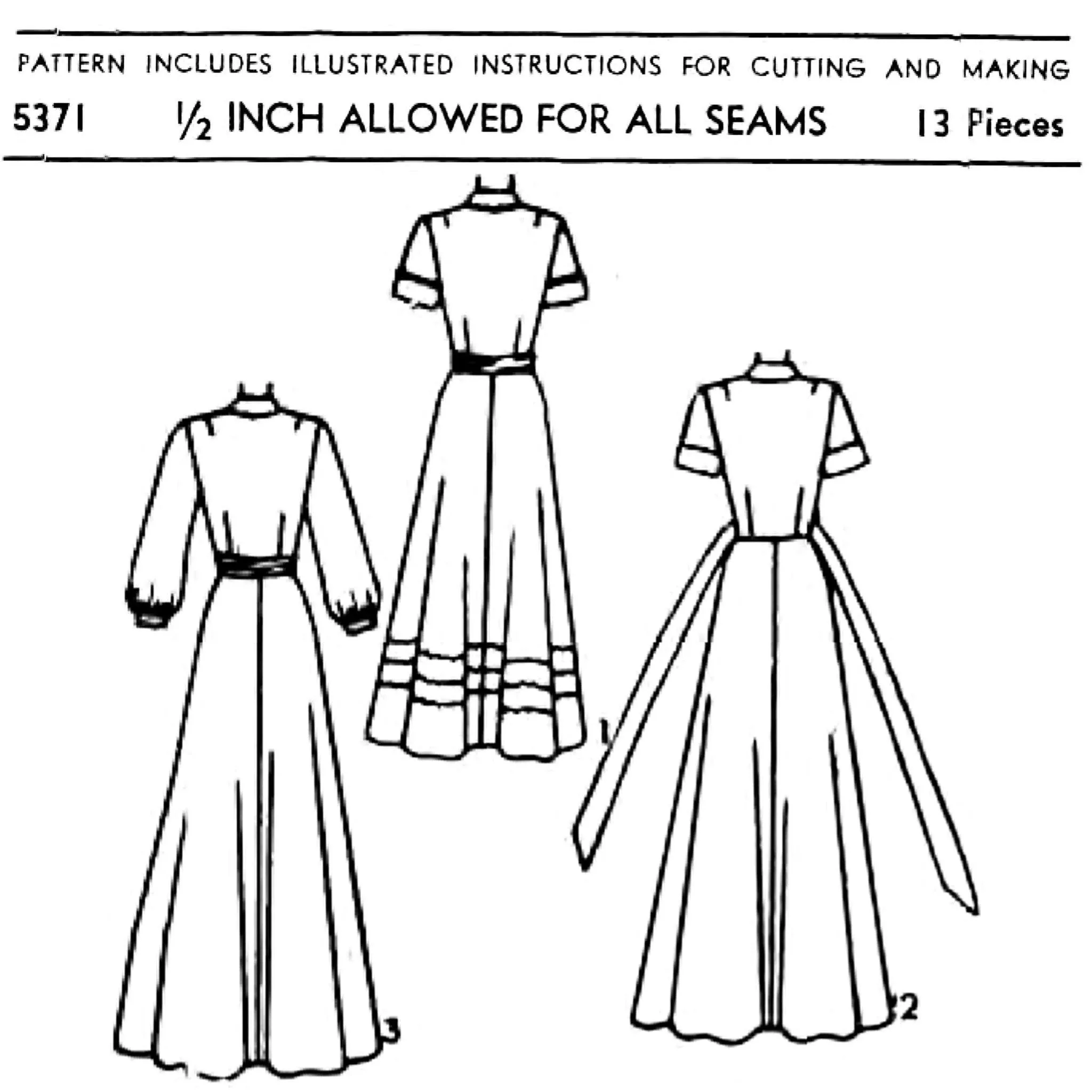 Vintage 1950s Pattern, Women's  Dressing Gown and House Coats - Bust 30" (76.2cm)