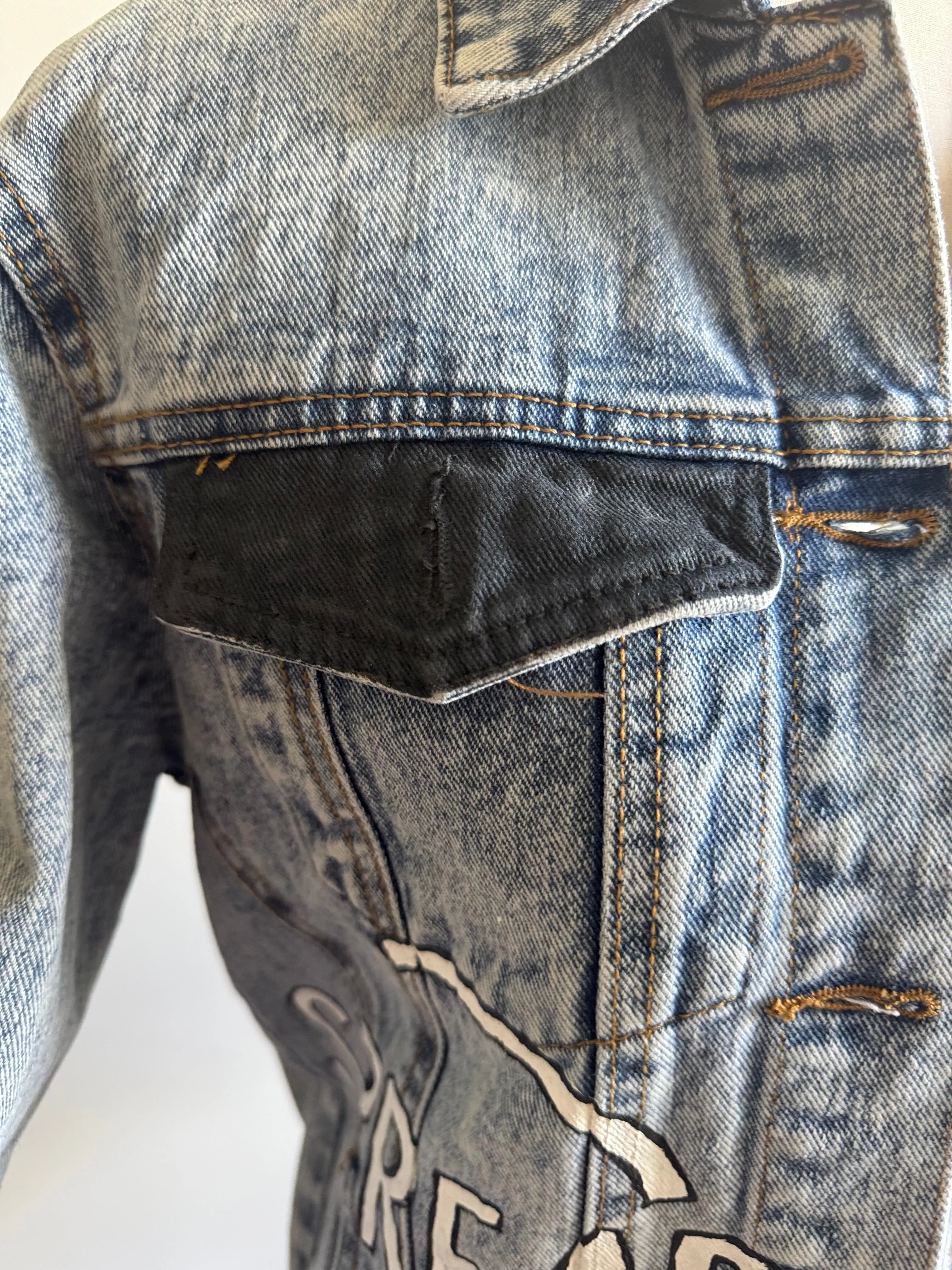 Wren and Glory Size S Hand Painted Denim Jacket