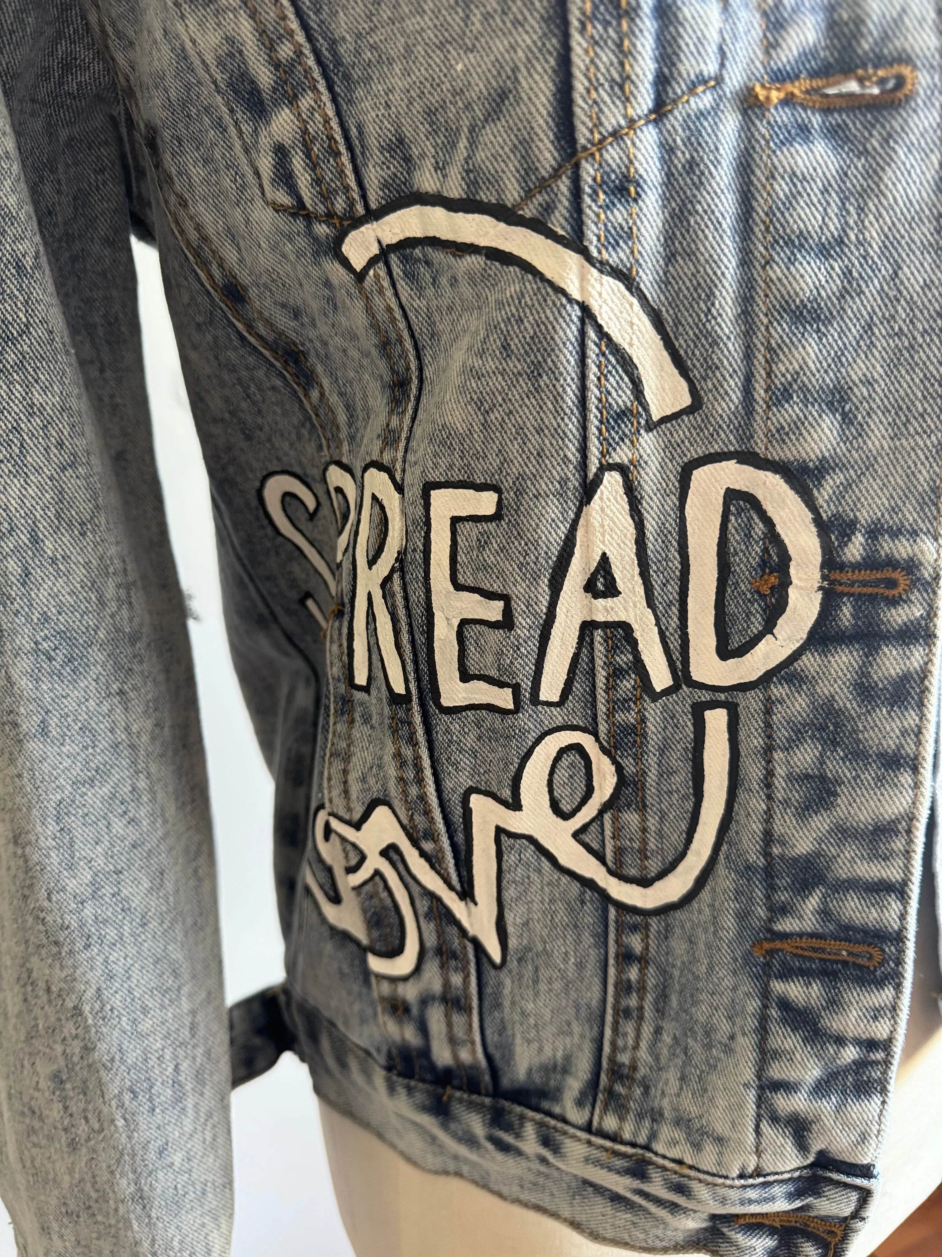 Wren and Glory Size S Hand Painted Denim Jacket